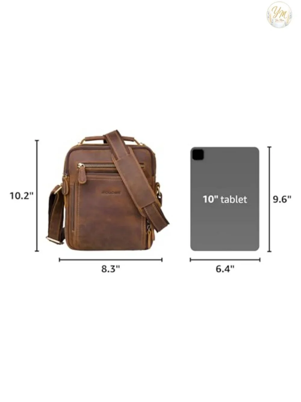 Genuine Leather Messenger Bag Crossbody Bag for Work Business
